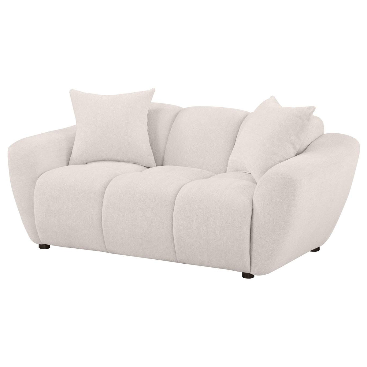 509302 Destino Chenille Upholstered Splayed Arm Loveseat Greige