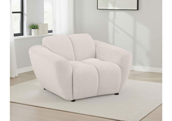 509303 Destino Chenille Upholstered Splayed Arm Accent Chair Greige