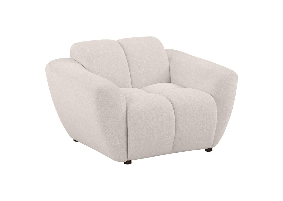 509303 Destino Chenille Upholstered Splayed Arm Accent Chair Greige