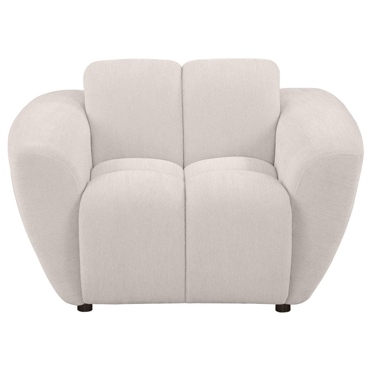 509303 Destino Chenille Upholstered Splayed Arm Accent Chair Greige
