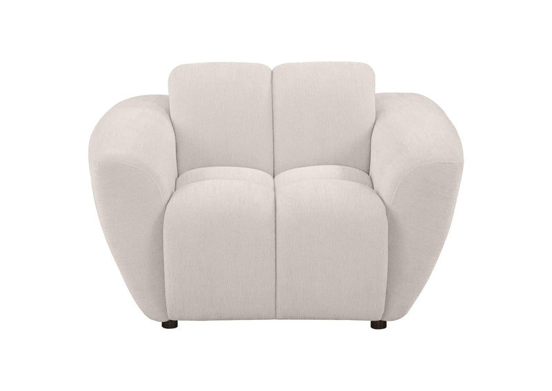 509303 Destino Chenille Upholstered Splayed Arm Accent Chair Greige