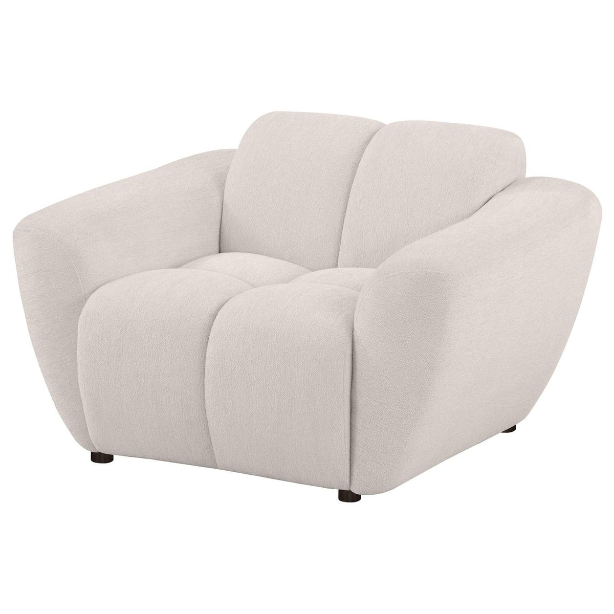 509303 Destino Chenille Upholstered Splayed Arm Accent Chair Greige