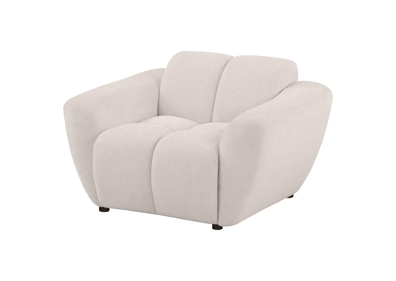 509303 Destino Chenille Upholstered Splayed Arm Accent Chair Greige