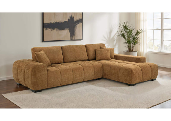 509340 Octavia Upholstered Sectional Chaise Sofa Amber