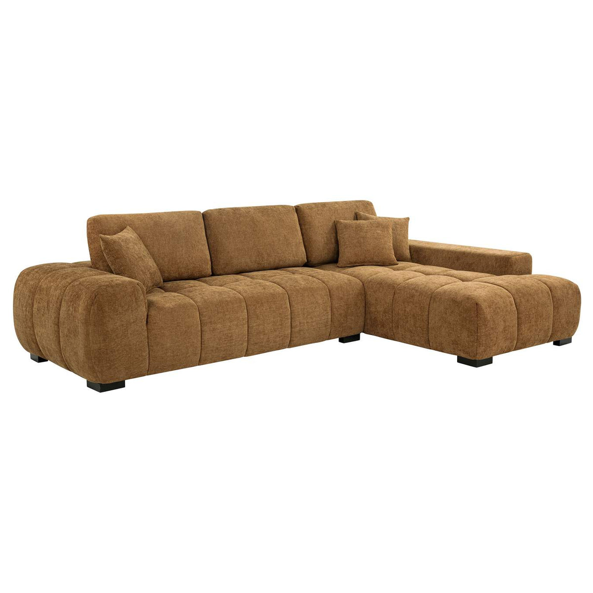 509340 Octavia Upholstered Sectional Chaise Sofa Amber