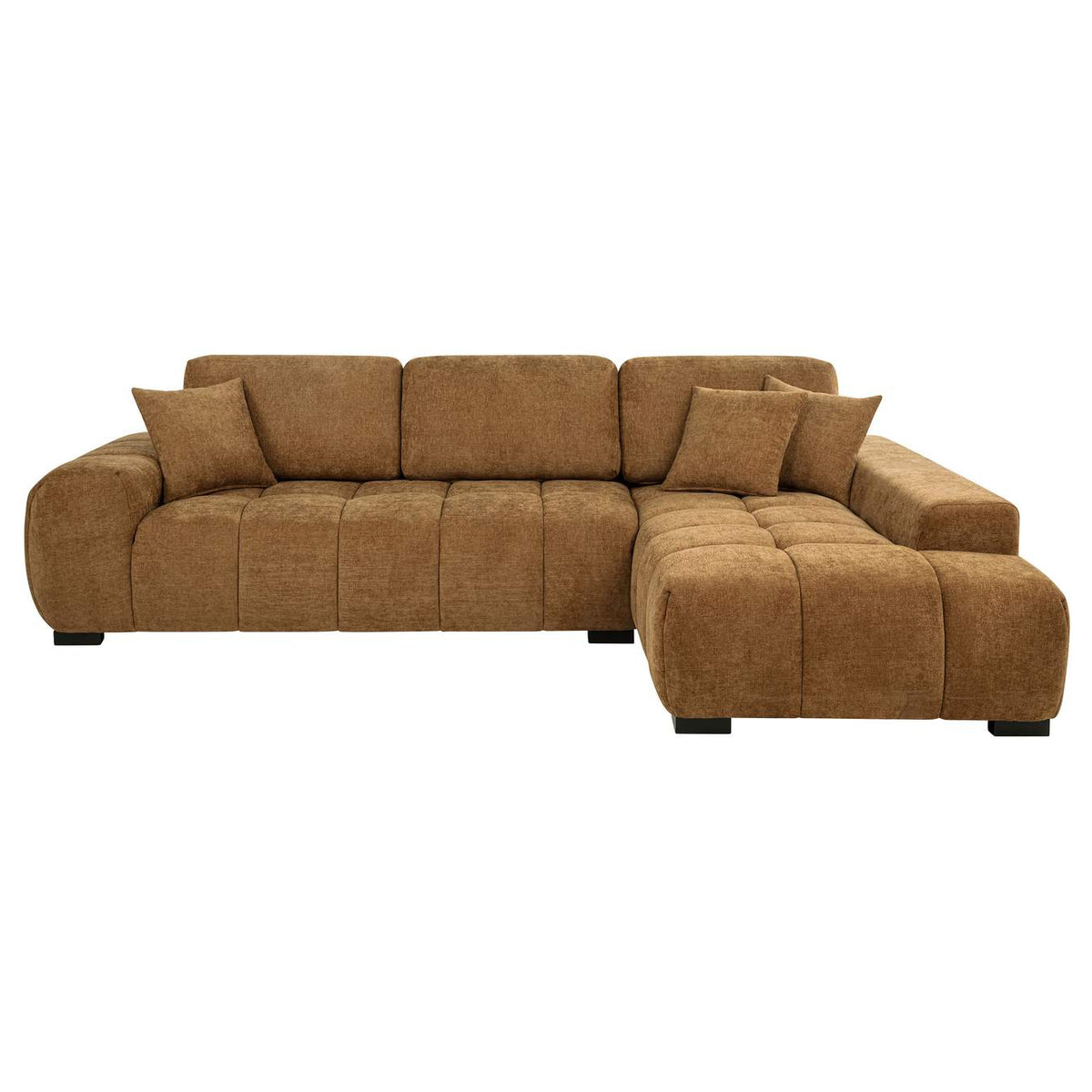 509340 Octavia Upholstered Sectional Chaise Sofa Amber