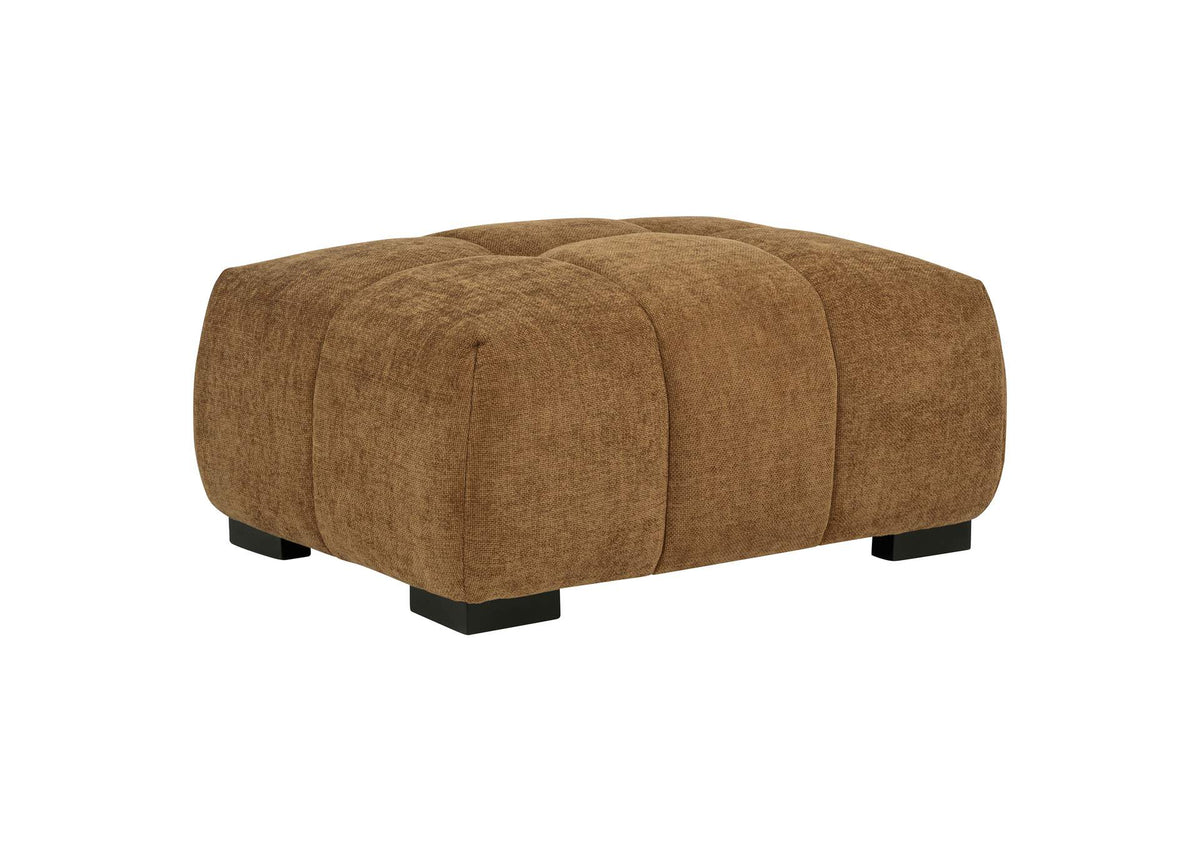 509344 Octavia Upholstered Rectangular Ottoman Amber