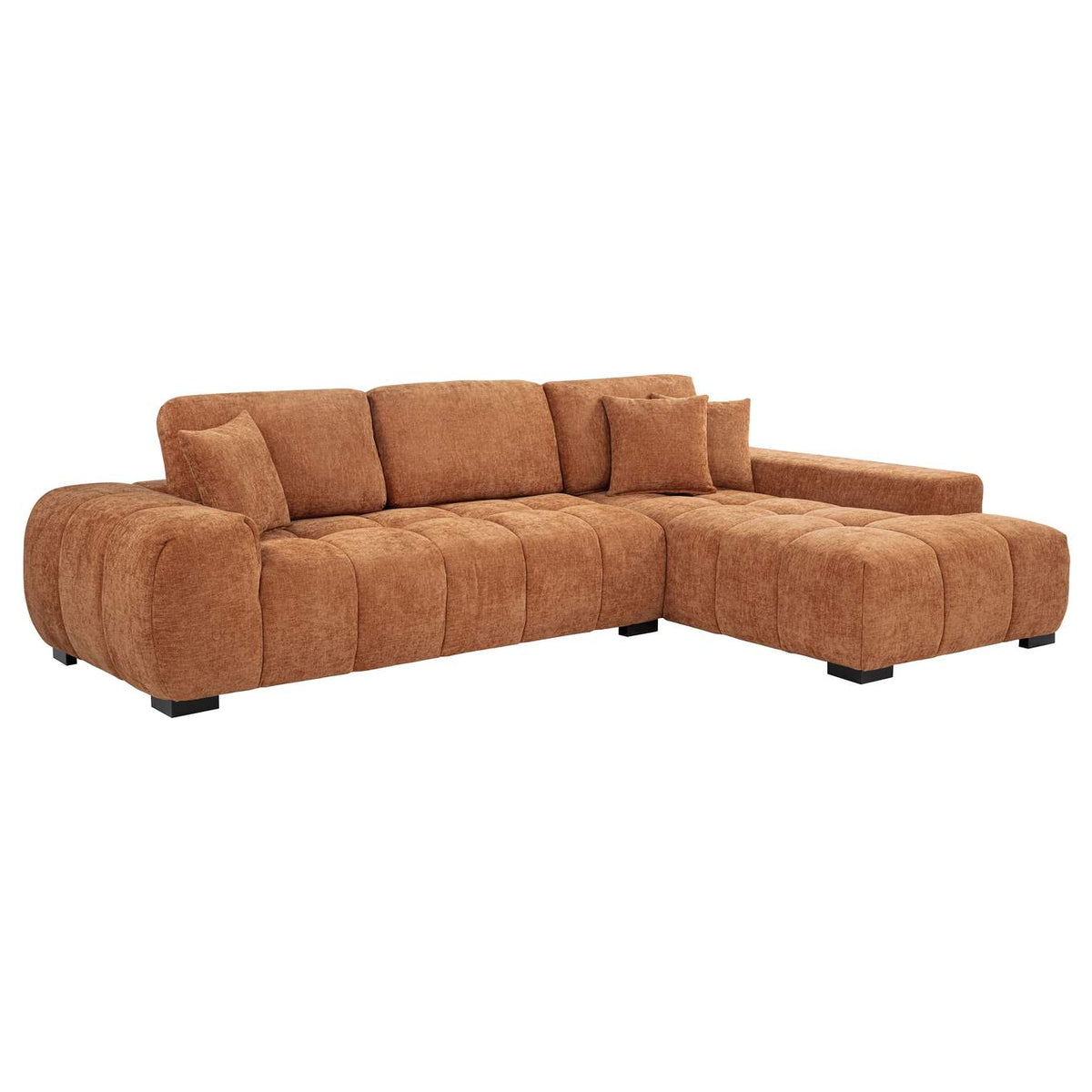 509350 Octavia Upholstered Sectional Chaise Sofa Orange