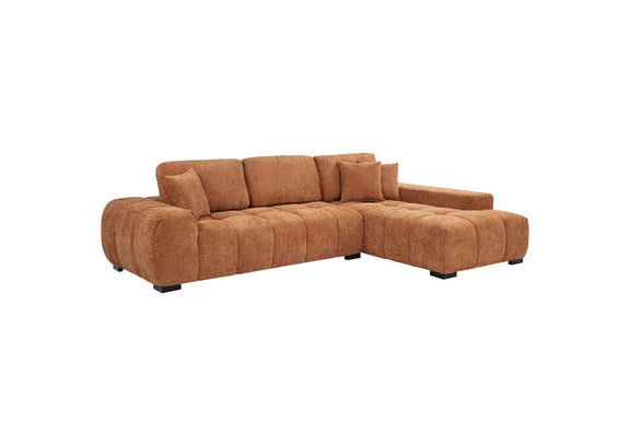 509350 Octavia Upholstered Sectional Chaise Sofa Orange