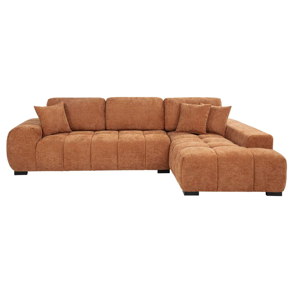 509350 Octavia Upholstered Sectional Chaise Sofa Orange