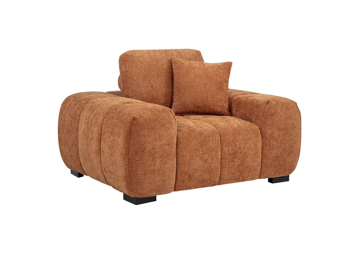 509353 Octavia Upholstered Track Arm Accent Chair Orange
