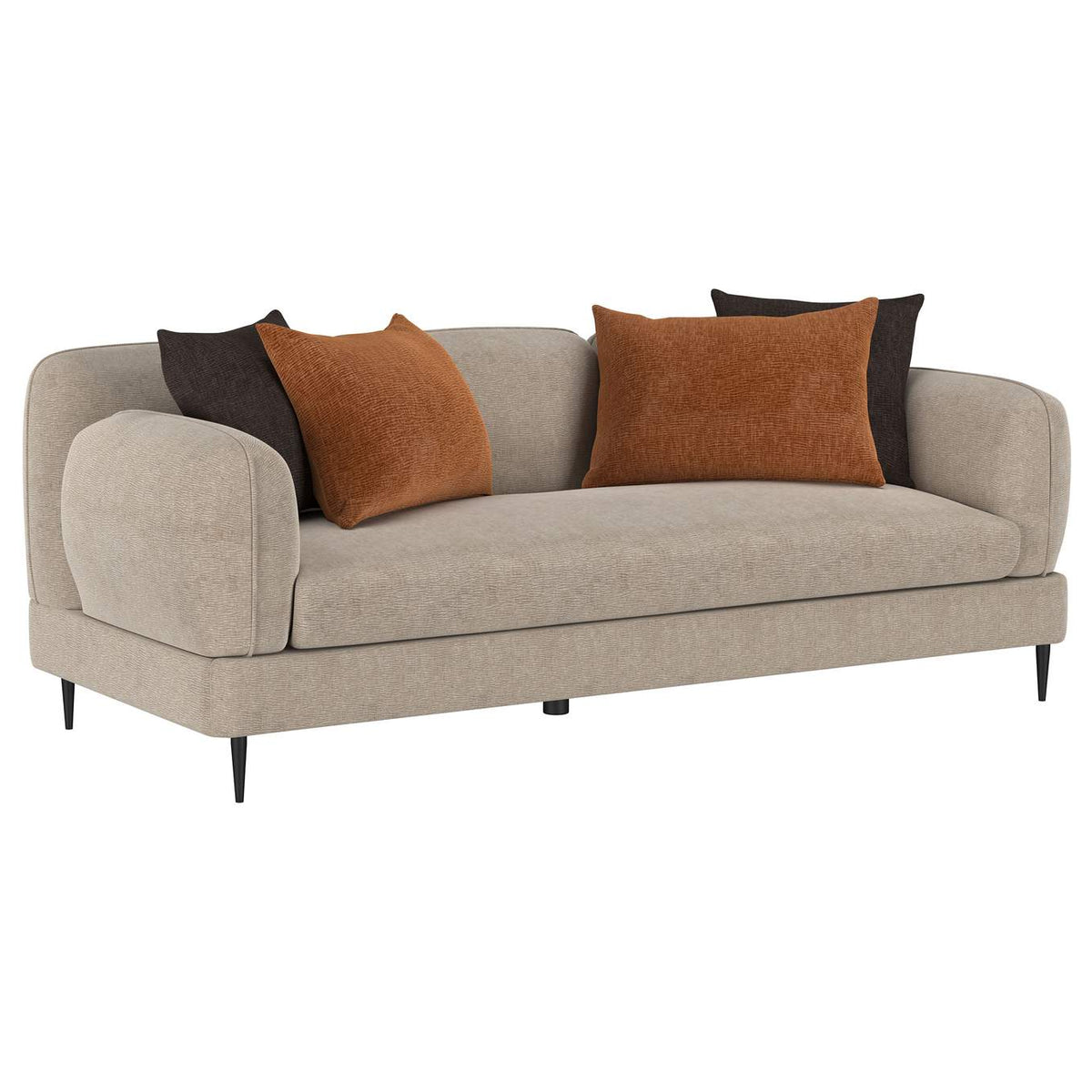 509411-S2 Jade 2-piece Chenille Upholstered Sofa Set Latte