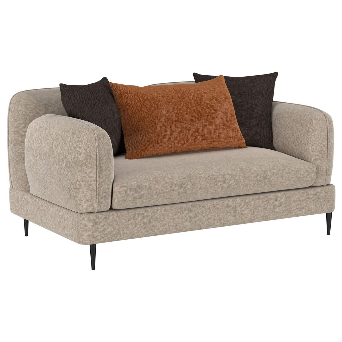 509411-S2 Jade 2-piece Chenille Upholstered Sofa Set Latte