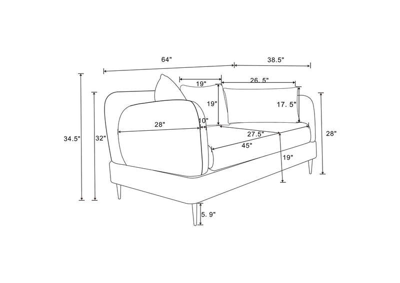 509411-S2 Jade 2-piece Chenille Upholstered Sofa Set Latte