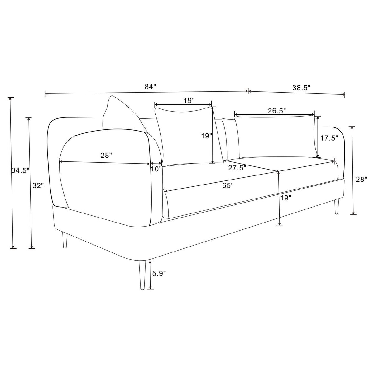 509411-S2 Jade 2-piece Chenille Upholstered Sofa Set Latte