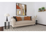 509411 Jade Chenille Upholstered Sculpted Track Arm Sofa Latte