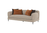 509411 Jade Chenille Upholstered Sculpted Track Arm Sofa Latte