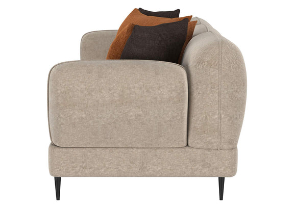 509411 Jade Chenille Upholstered Sculpted Track Arm Sofa Latte