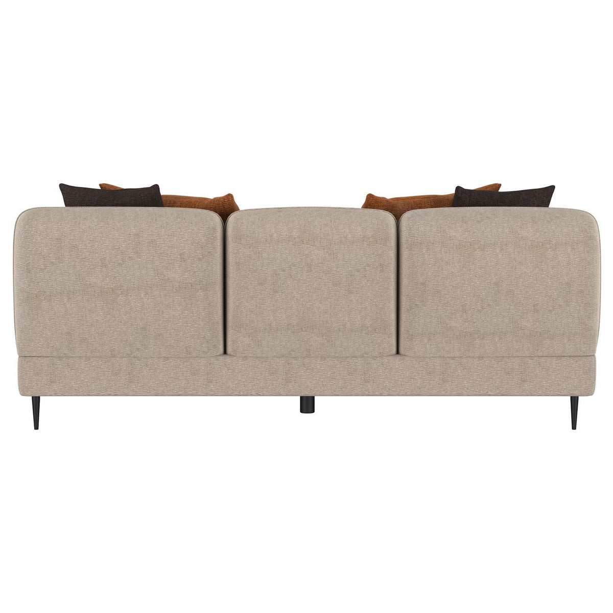 509411 Jade Chenille Upholstered Sculpted Track Arm Sofa Latte