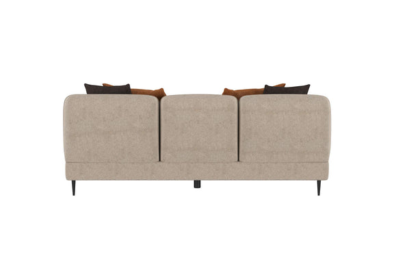 509411 Jade Chenille Upholstered Sculpted Track Arm Sofa Latte