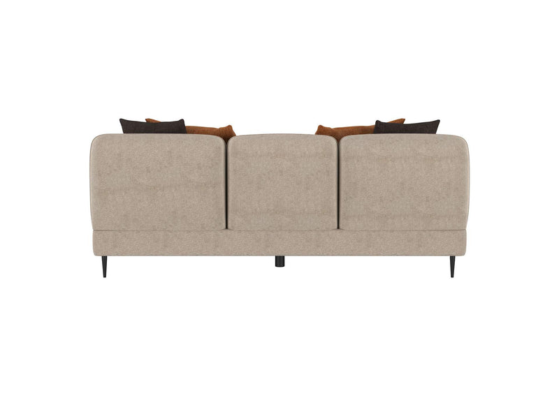 509411 Jade Chenille Upholstered Sculpted Track Arm Sofa Latte
