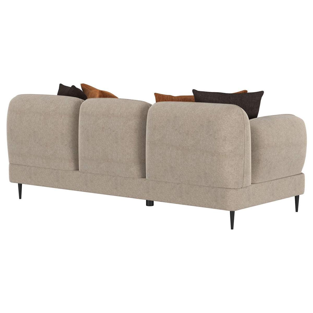 509411 Jade Chenille Upholstered Sculpted Track Arm Sofa Latte