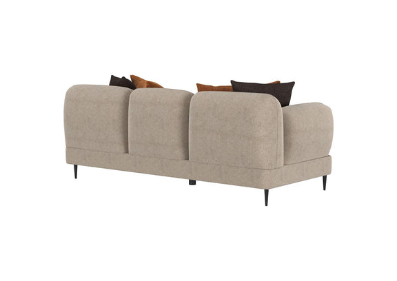 509411 Jade Chenille Upholstered Sculpted Track Arm Sofa Latte