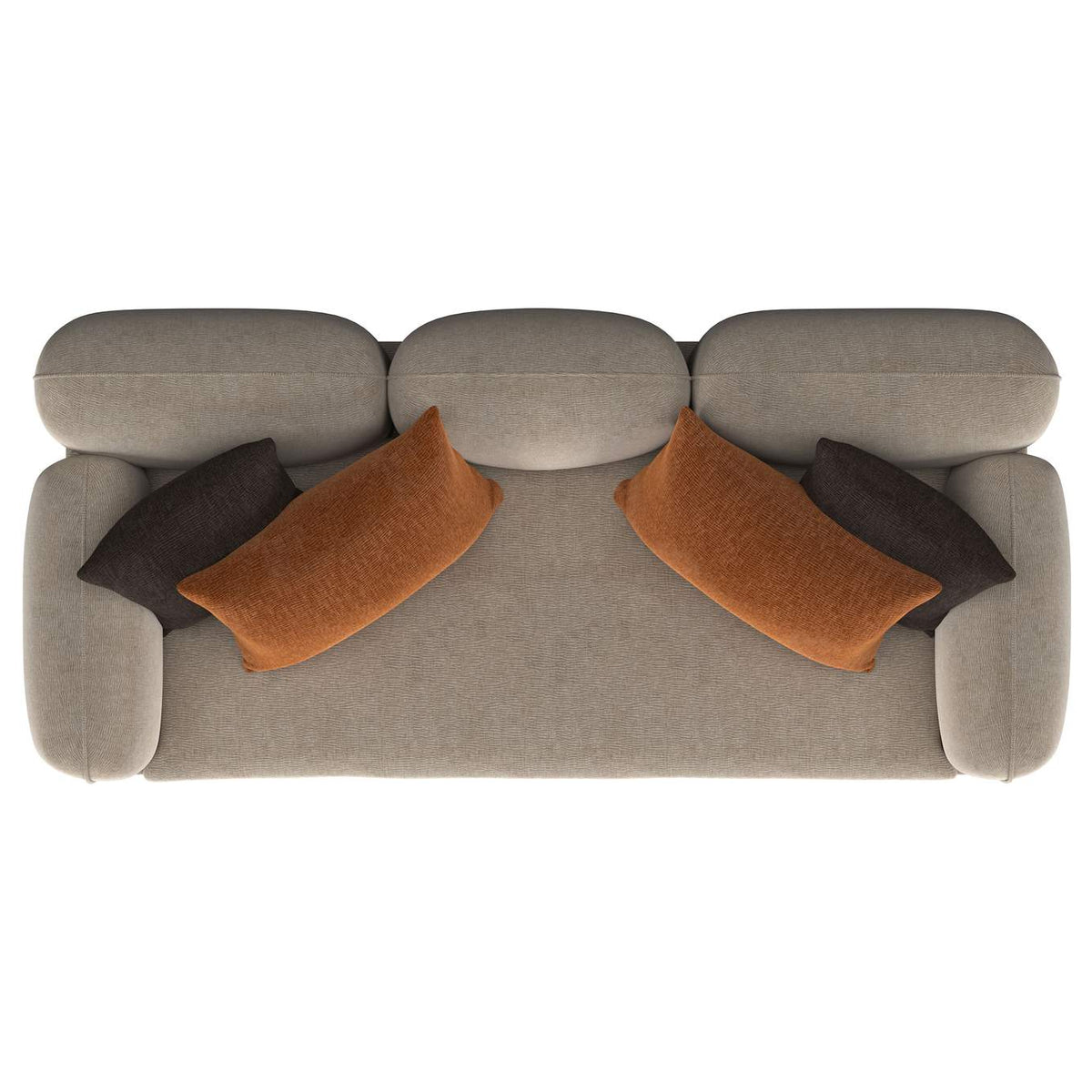 509411 Jade Chenille Upholstered Sculpted Track Arm Sofa Latte