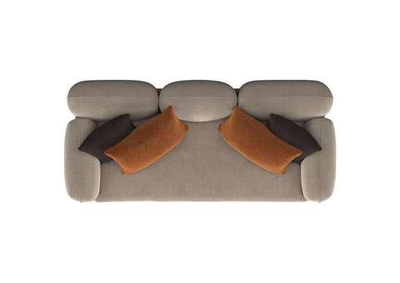509411 Jade Chenille Upholstered Sculpted Track Arm Sofa Latte