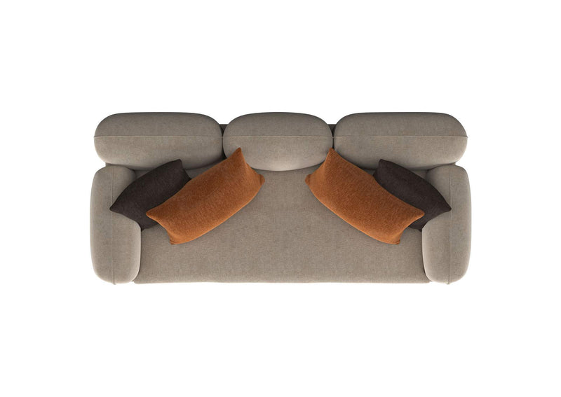 509411 Jade Chenille Upholstered Sculpted Track Arm Sofa Latte