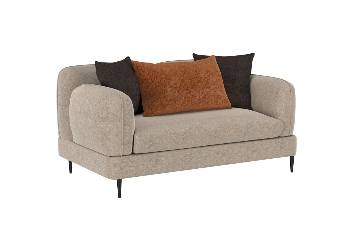 509412 Jade Chenille Upholstered Sculpted Track Arm Loveseat Latte