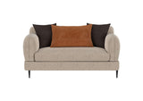 509412 Jade Chenille Upholstered Sculpted Track Arm Loveseat Latte