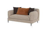 509412 Jade Chenille Upholstered Sculpted Track Arm Loveseat Latte