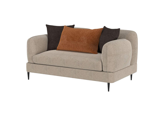 509412 Jade Chenille Upholstered Sculpted Track Arm Loveseat Latte