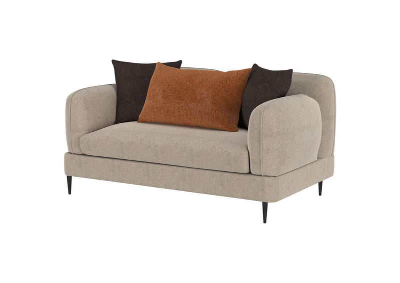 509412 Jade Chenille Upholstered Sculpted Track Arm Loveseat Latte