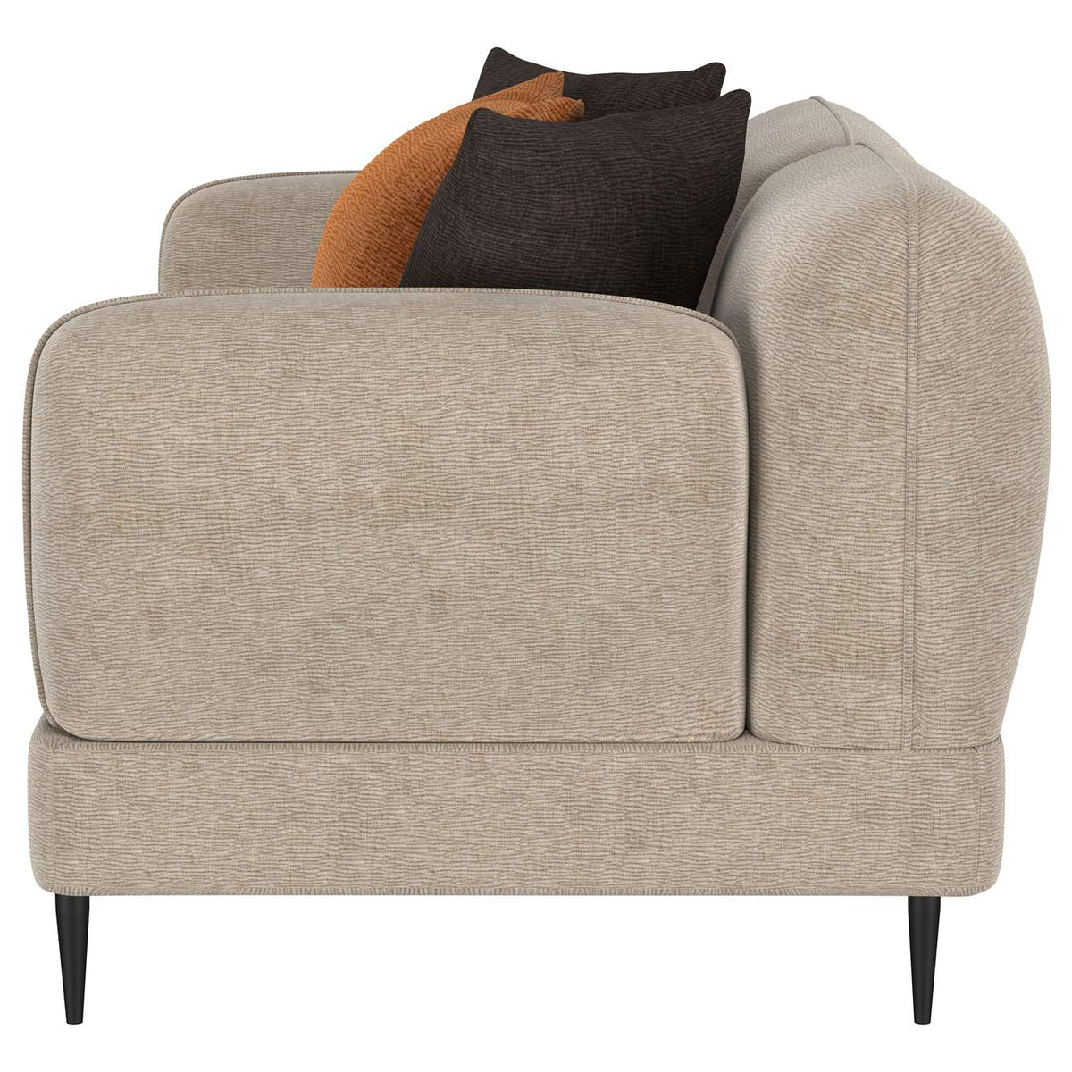 509412 Jade Chenille Upholstered Sculpted Track Arm Loveseat Latte
