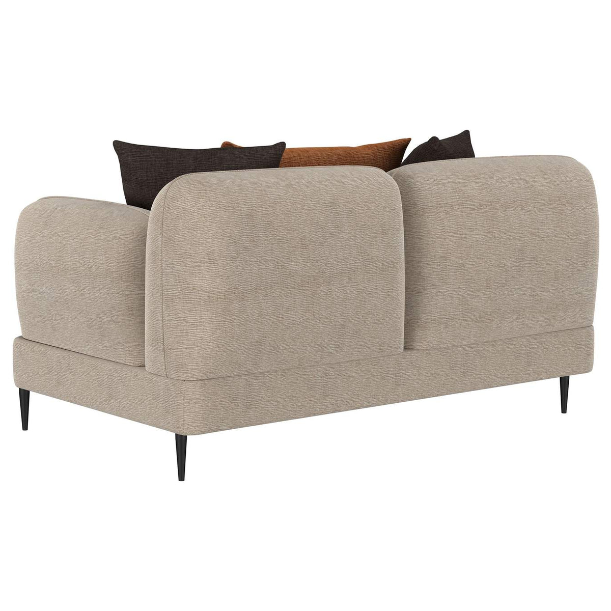 509412 Jade Chenille Upholstered Sculpted Track Arm Loveseat Latte