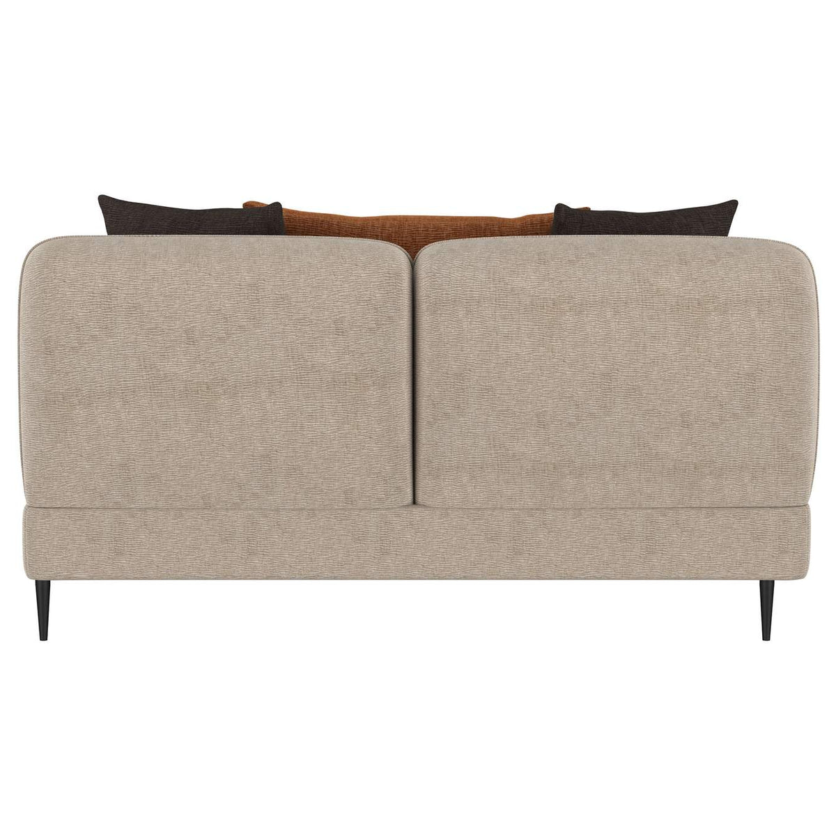 509412 Jade Chenille Upholstered Sculpted Track Arm Loveseat Latte
