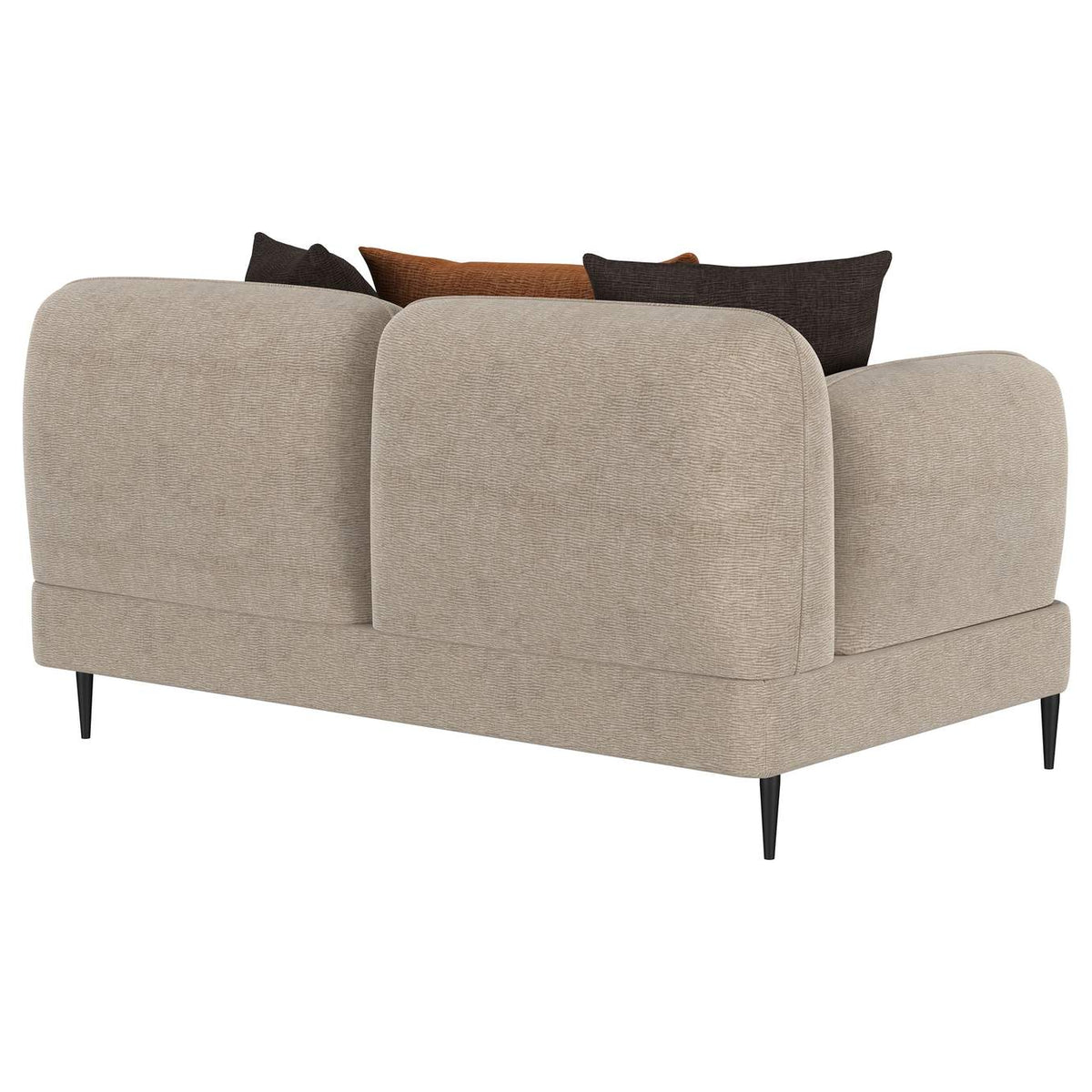 509412 Jade Chenille Upholstered Sculpted Track Arm Loveseat Latte