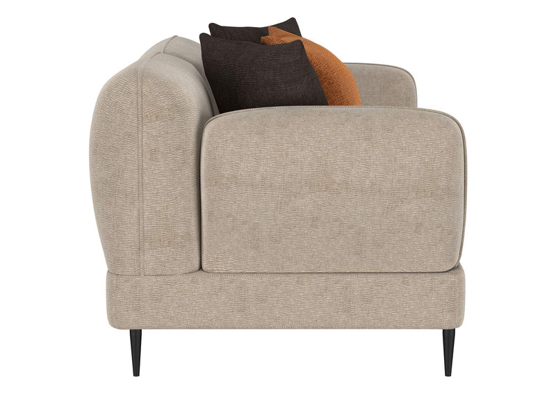 509412 Jade Chenille Upholstered Sculpted Track Arm Loveseat Latte