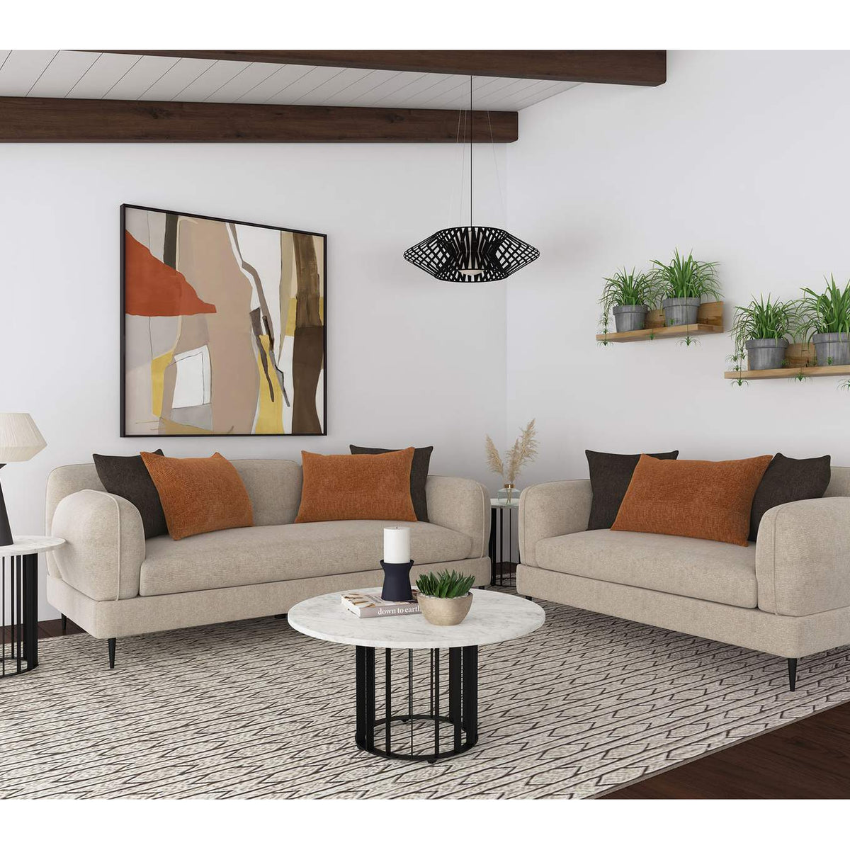 509412 Jade Chenille Upholstered Sculpted Track Arm Loveseat Latte