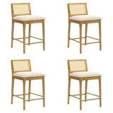 Tobias - Coastal Modern Wood Counter Height Kitchen Bar Stool