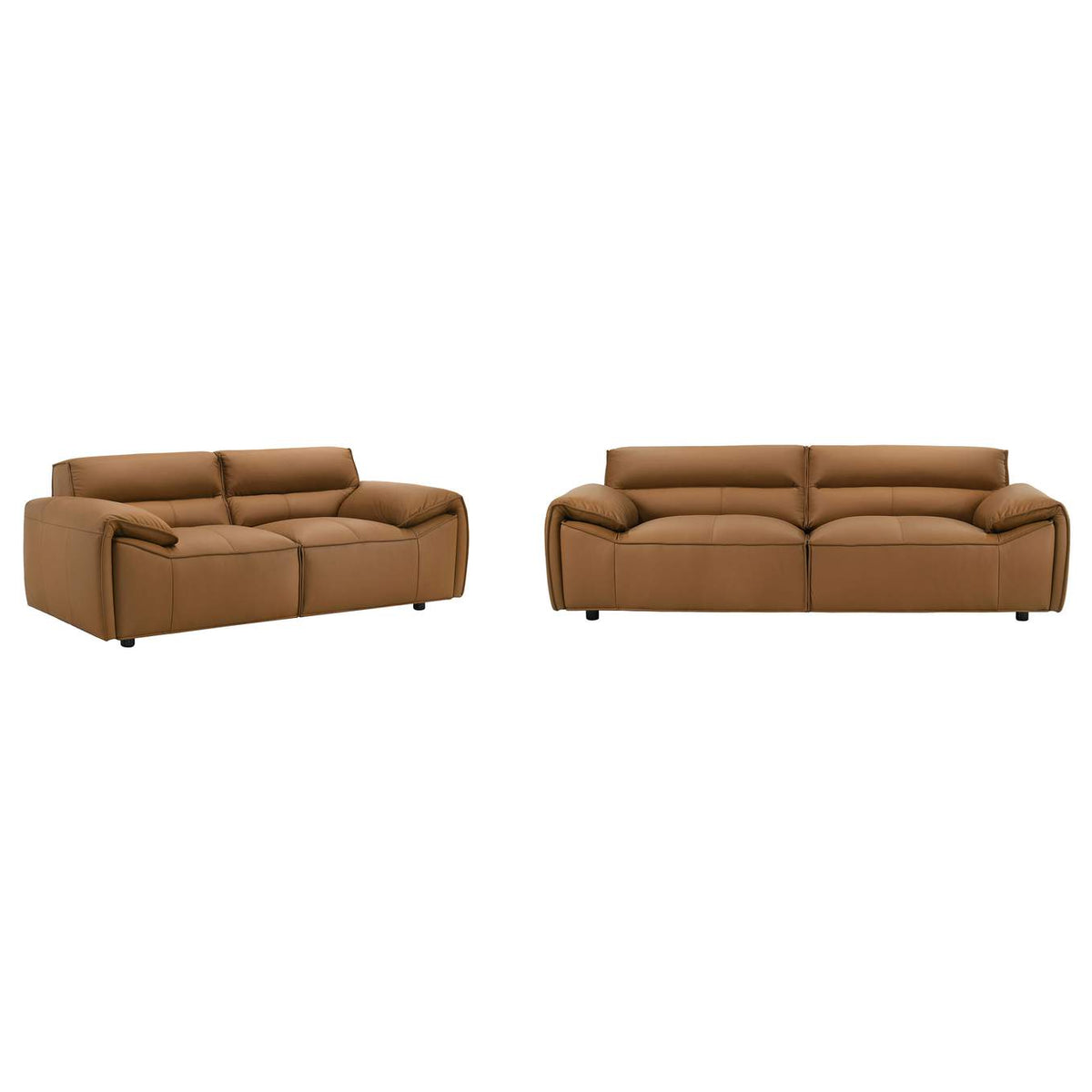 509501-S2 Buxton 2-piece Leather Upholstered Sofa Set Orange