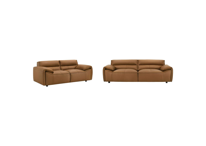 509501-S2 Buxton 2-piece Leather Upholstered Sofa Set Orange