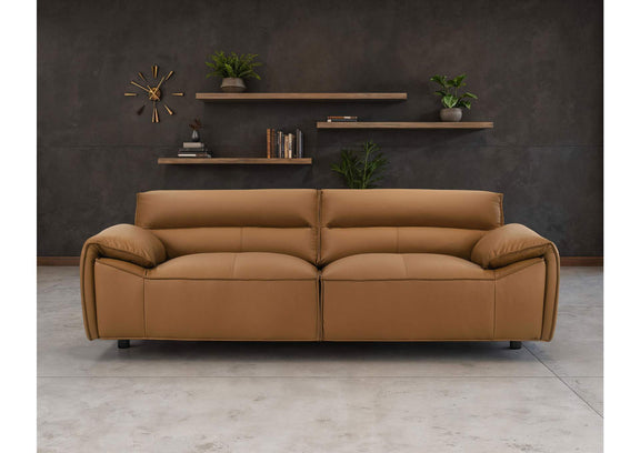509501 Buxton Top Grain Leather Upholstered Sofa Orange