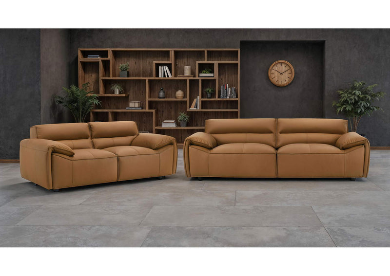 509501 Buxton Top Grain Leather Upholstered Sofa Orange