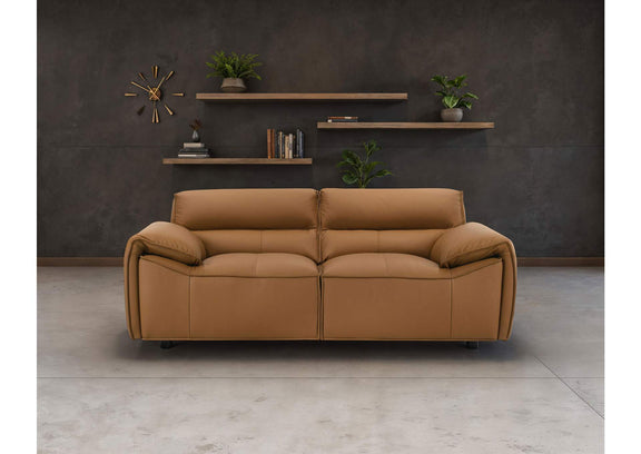 509502 Buxton Top Grain Leather Upholstered Loveseat Orange