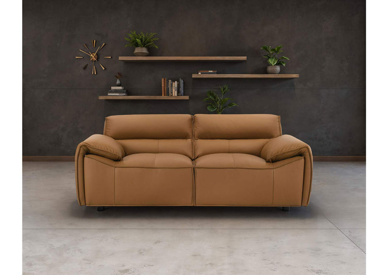 509502 Buxton Top Grain Leather Upholstered Loveseat Orange