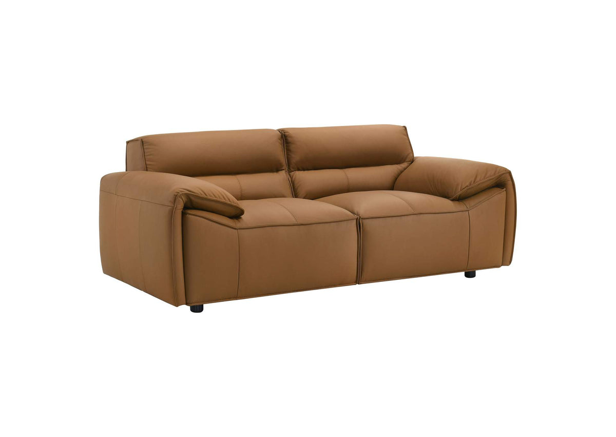 509502 Buxton Top Grain Leather Upholstered Loveseat Orange