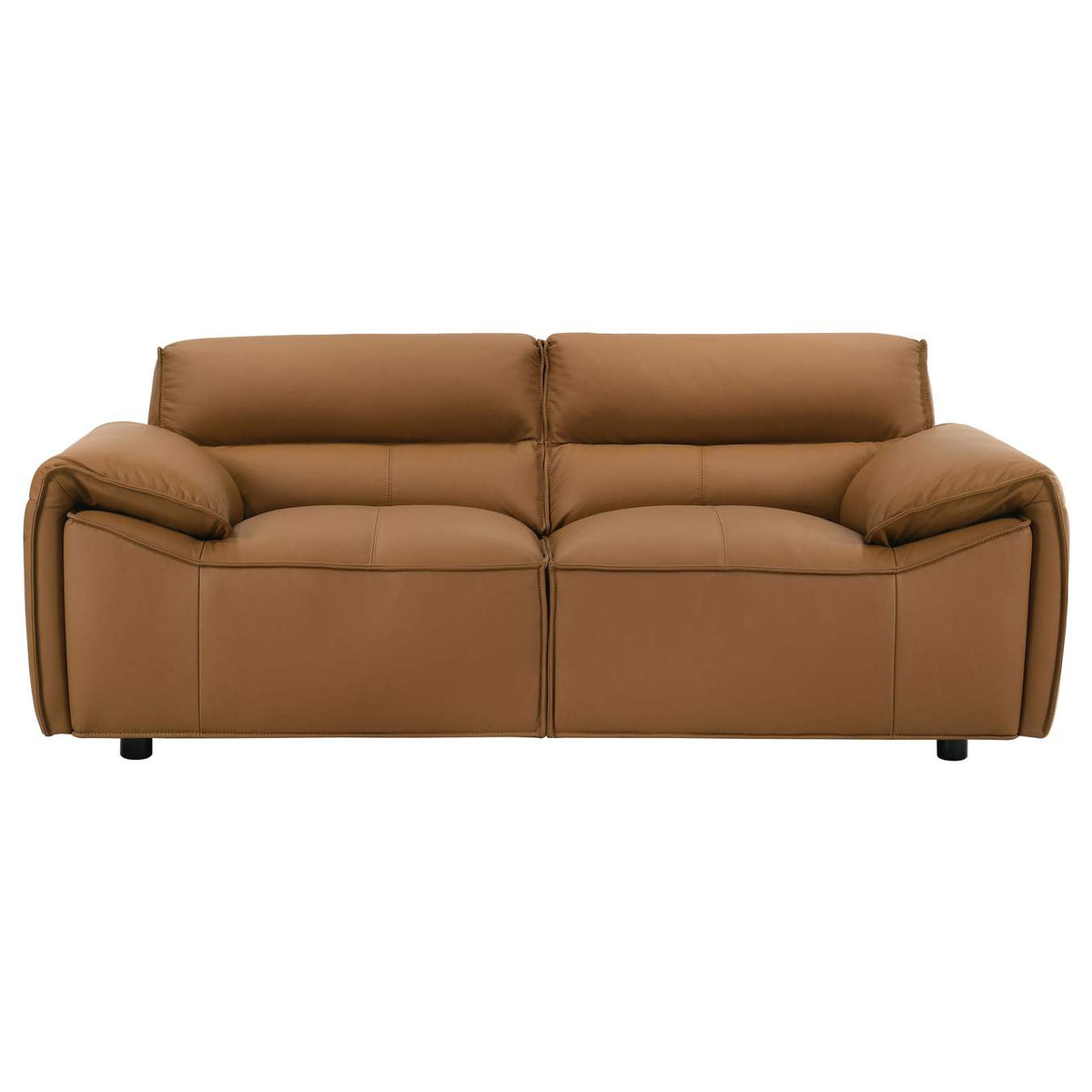 509502 Buxton Top Grain Leather Upholstered Loveseat Orange